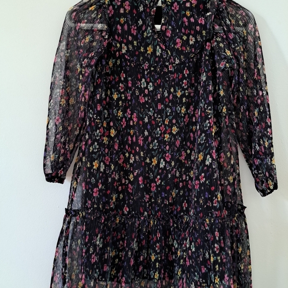 Zara Kids Floral Pleated Dress – Size 8Y | Sheer Long Sleeve Dress - Picture 6 of 6
